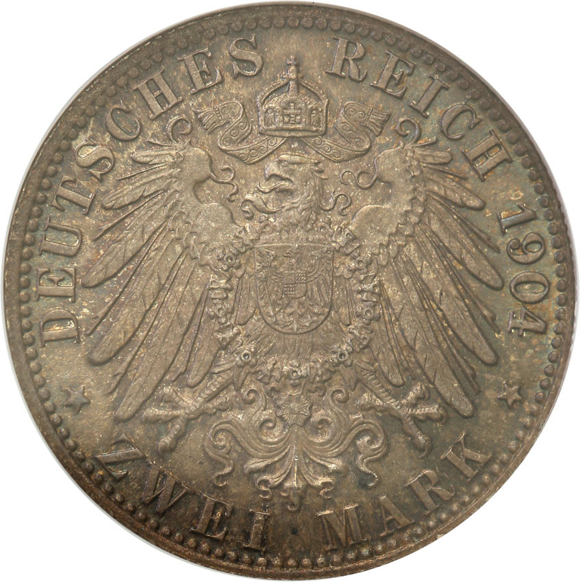 Niemcy, Brema. 2 marki 1904 J, Hamburg NGC MS66 (2 MAX)